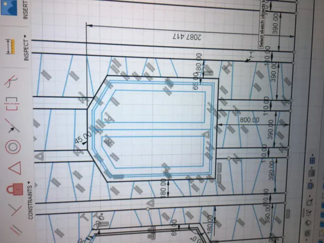 Ontwerptekening met maatvoering van de wooneenheid