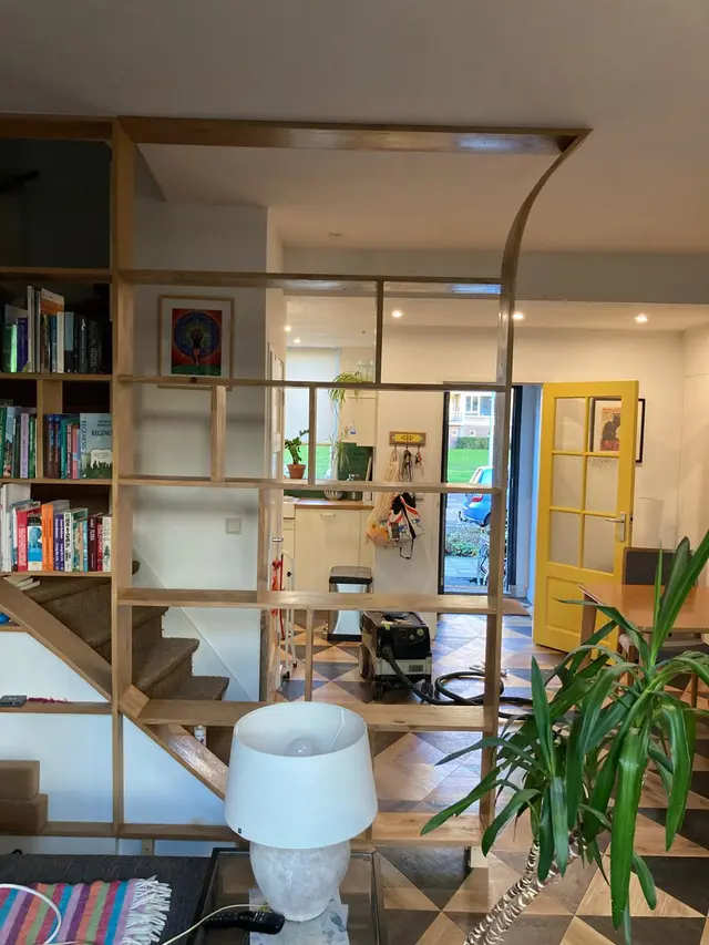 Massief eiken roomdivider
